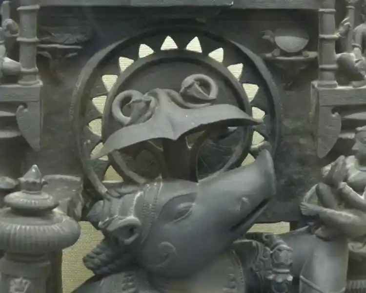Solar disc on the statue of Varaha incarnation of Vishnu